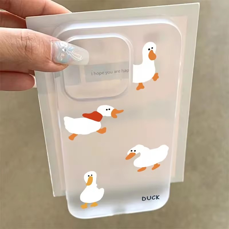 Phone Cases Cute Iphone 14 - Coque de téléphone translucide mate canard