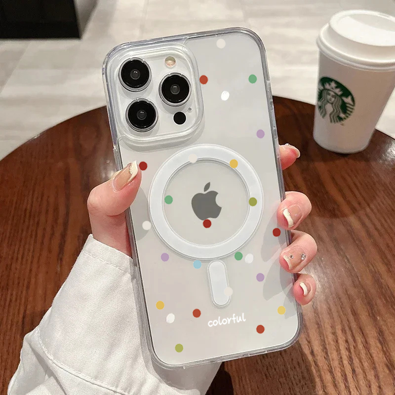 Phone Cases With Magsafe - INS coréen créatif coloré vague points