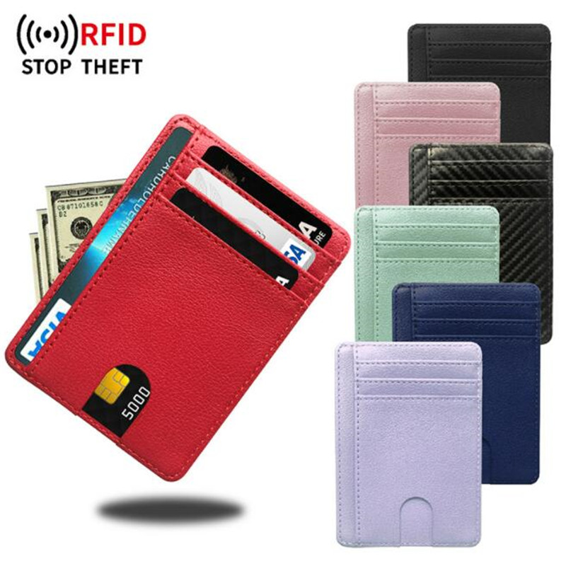 Slim Card Slot Case - Portefeuille en cuir avec blocage RFID