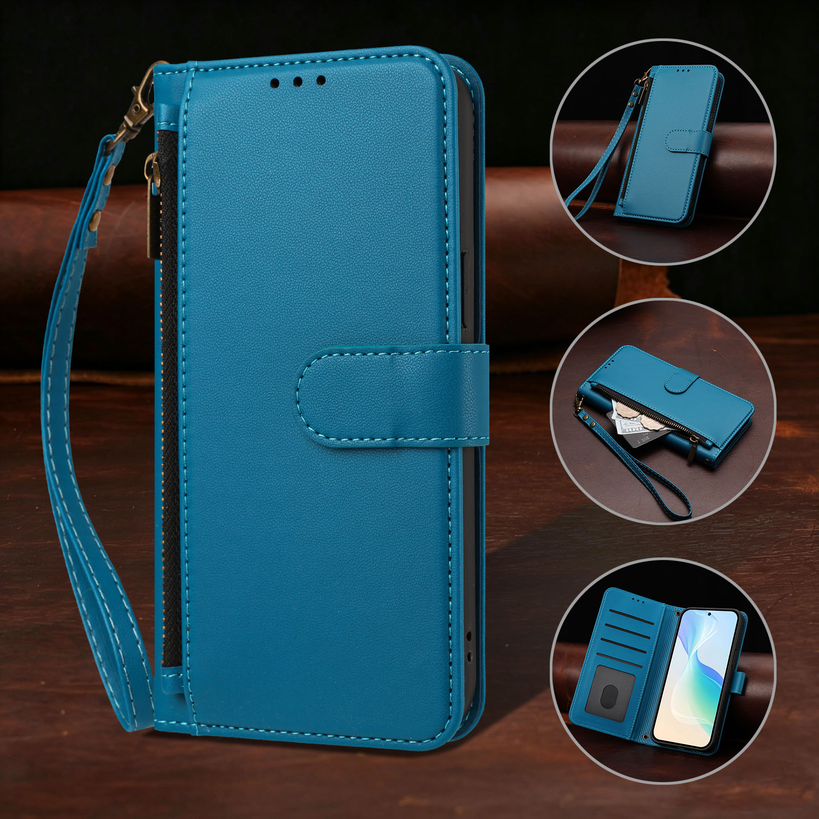 Phone Cases Moto G 2025 - Étui portefeuille en cuir à rabat
