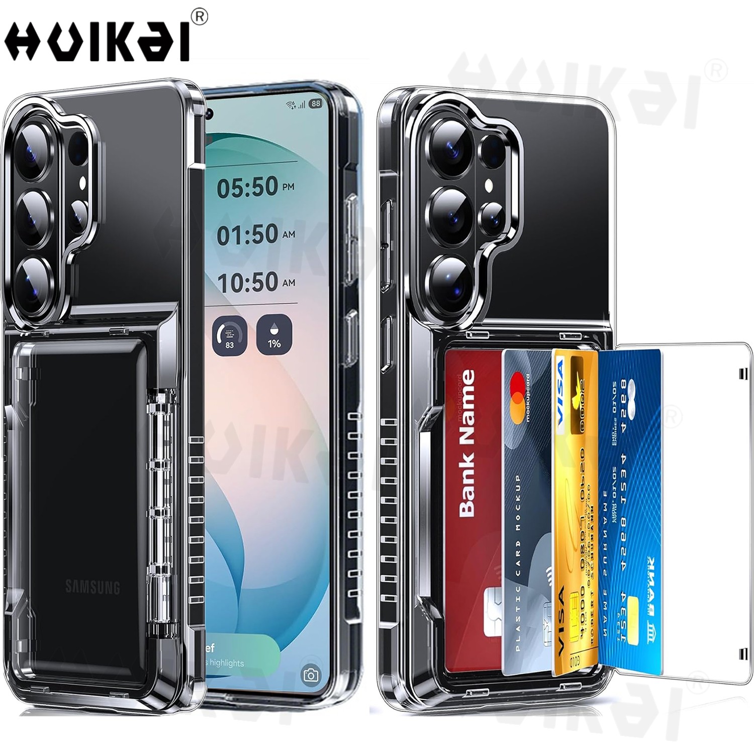 Slim Card Slot Case - Étui Portefeuille Porte-Cartes pour Samsung S26