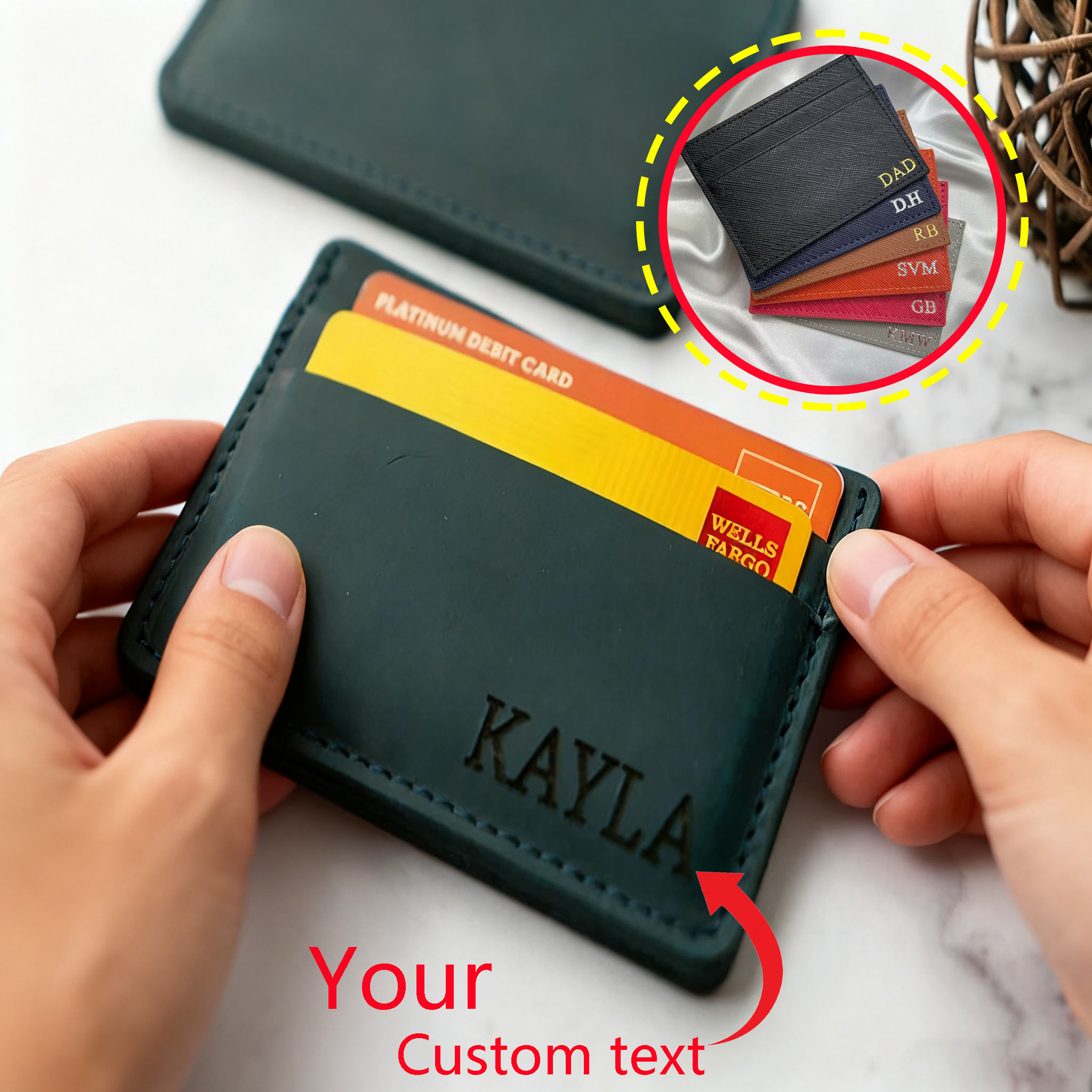 Slim Card Slot Case - Porte-carte d'identité en cuir haut de
