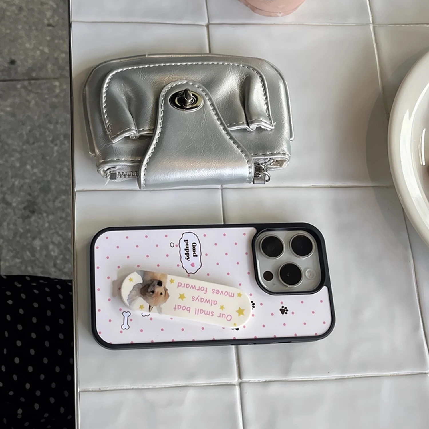 INS rose vague Point bon chiot - Phone Cases With Stand avis et prix