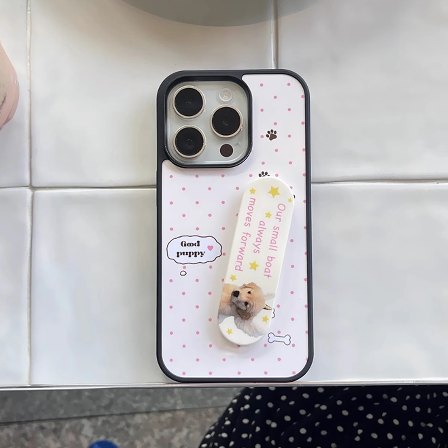 INS rose vague Point bon chiot - Phone Cases With Stand avis et prix