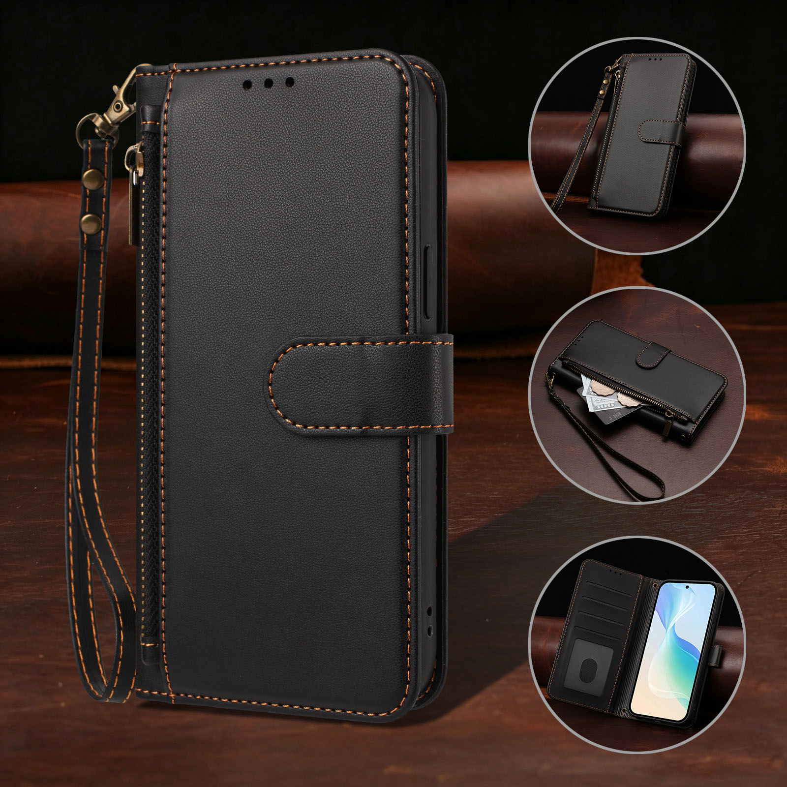 Étui portefeuille en cuir à ra - Phone Cases Moto G 2025 avis et prix