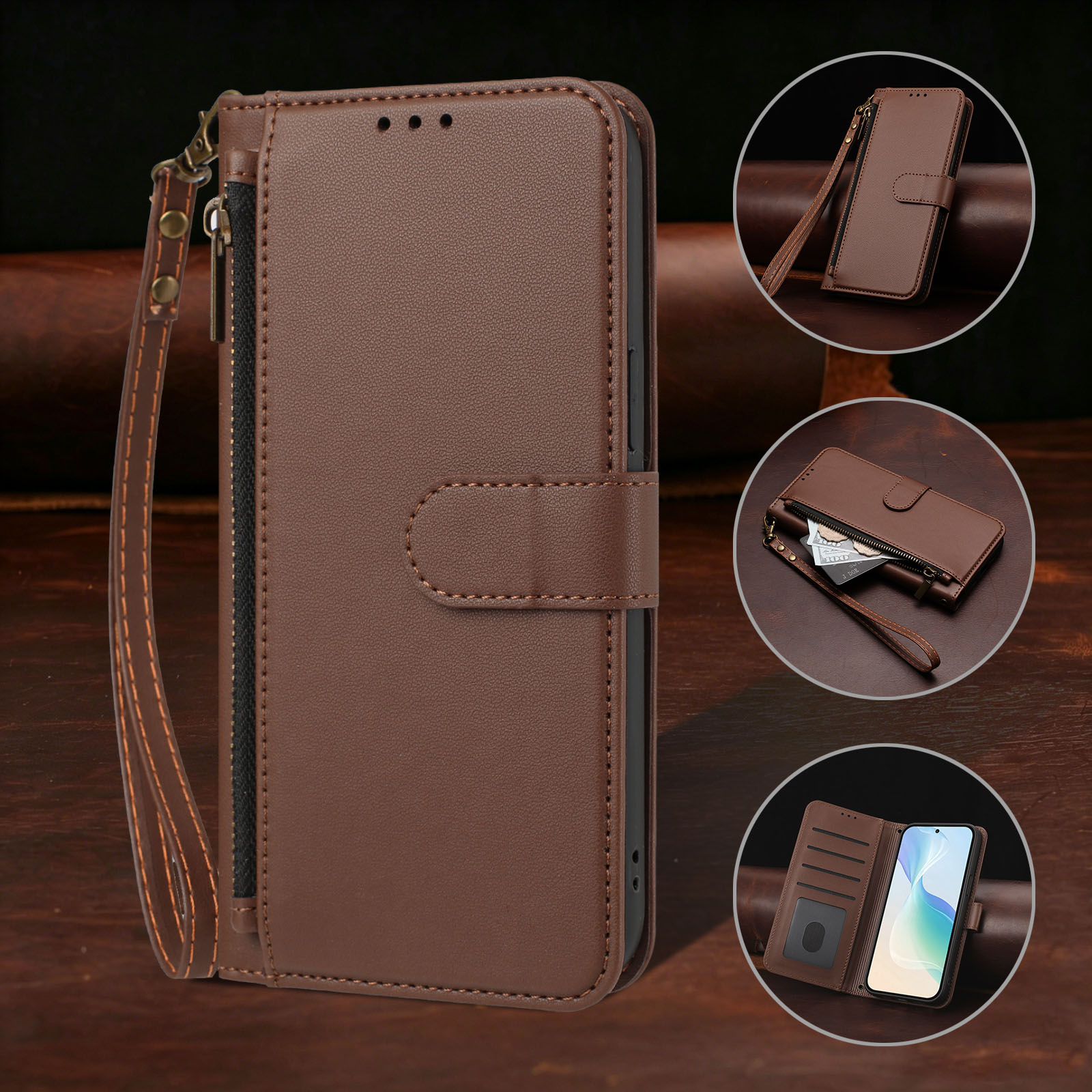 Étui portefeuille en cuir à ra - Phone Cases Moto G 2025 avis et prix